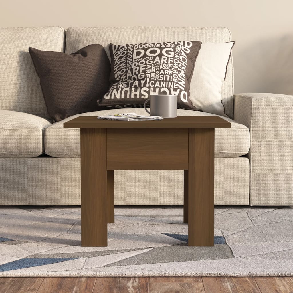 Salongbord brun eik 55x55x42 cm konstruert tre