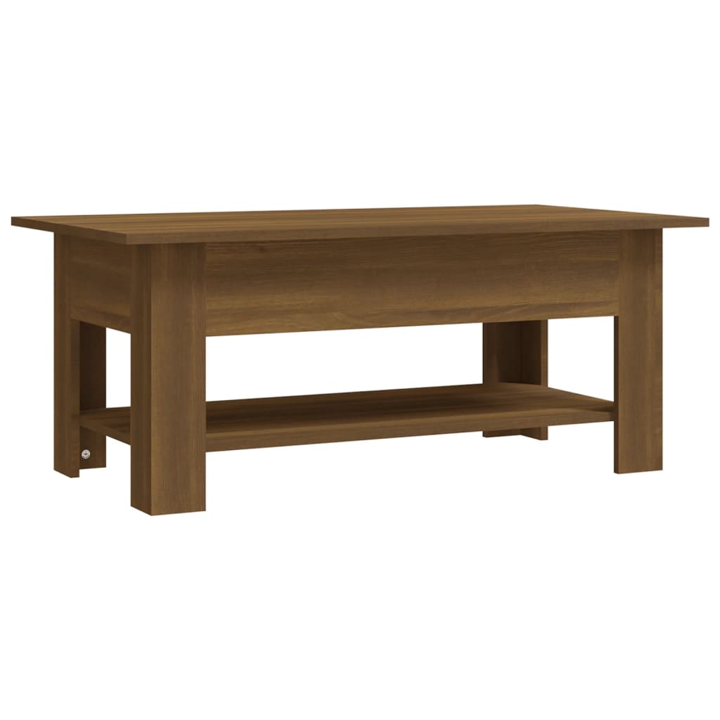 Salongbord brun eik 102x55x42 cm konstruert tre