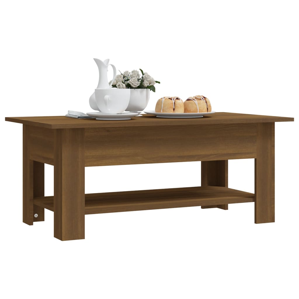 Salongbord brun eik 102x55x42 cm konstruert tre