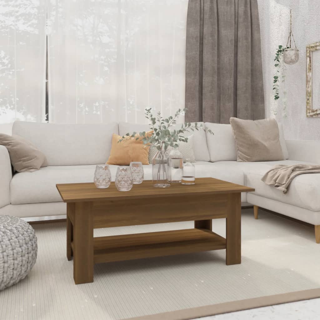 Salongbord brun eik 102x55x42 cm konstruert tre