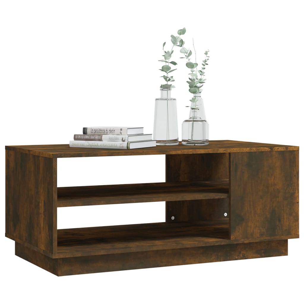 Salongbord røkt eik 102x55x43 cm konstruert tre