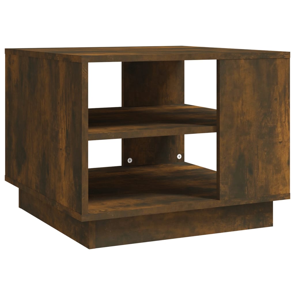 Salongbord røkt eik 55x55x43 cm konstruert tre