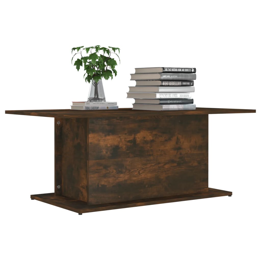 Salongbord røkt eik 102x55,5x40 cm konstruert tre