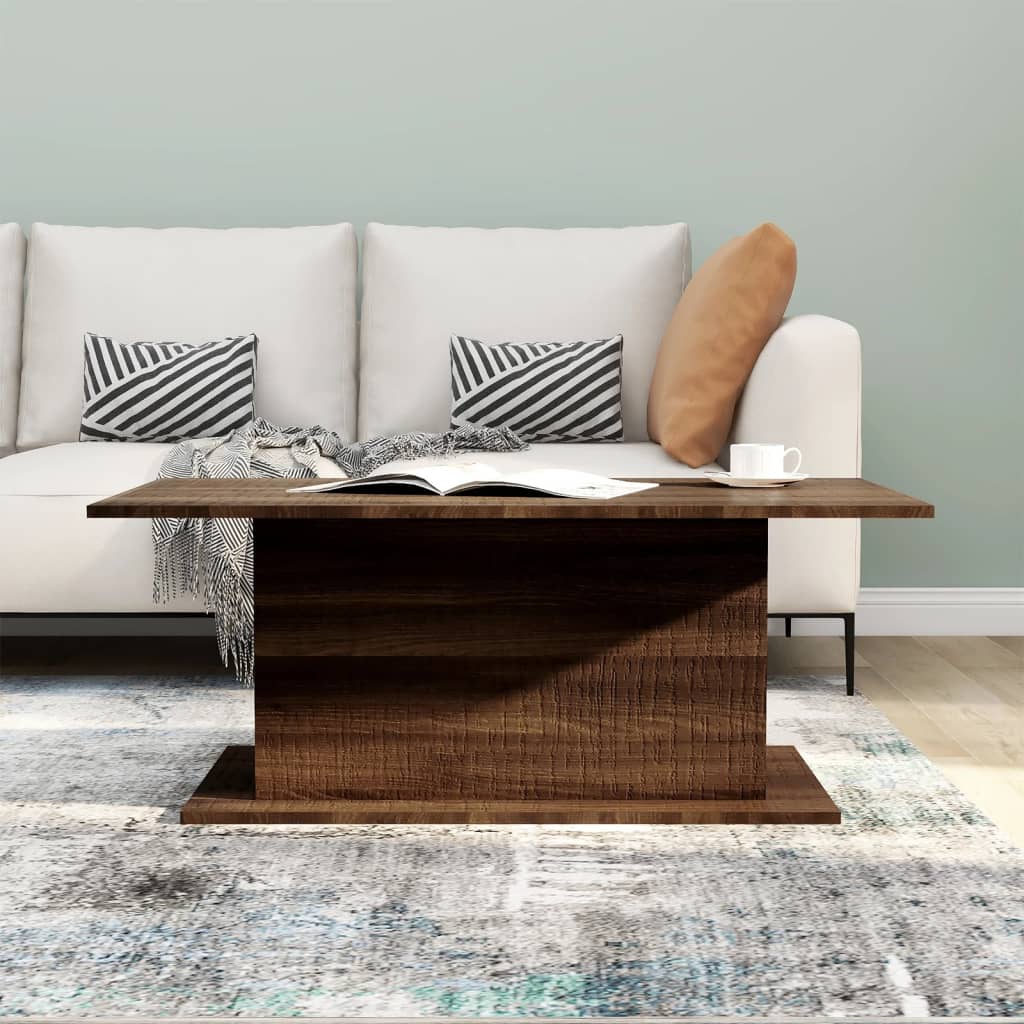Salongbord brun eik 102x55,5x40 cm konstruert tre