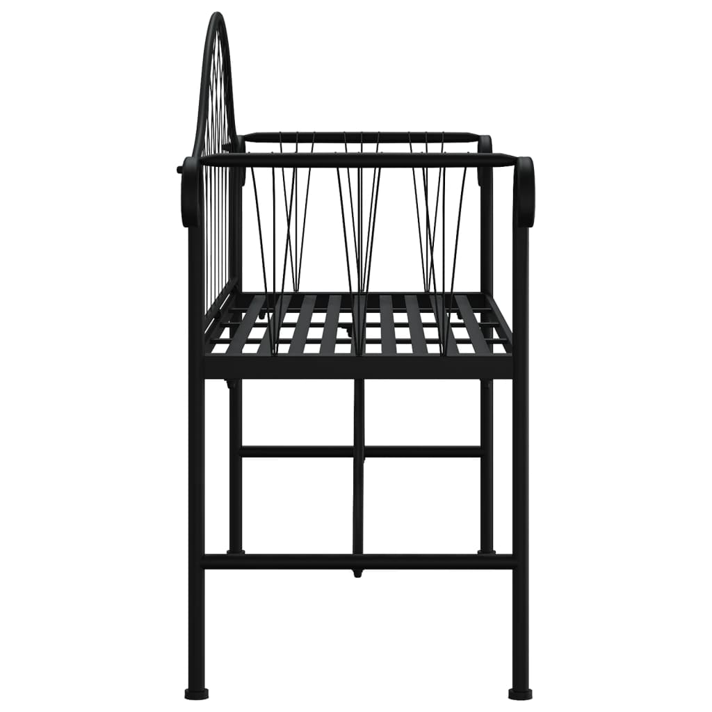 Hagebenk 2 seter 128 cm svart stål