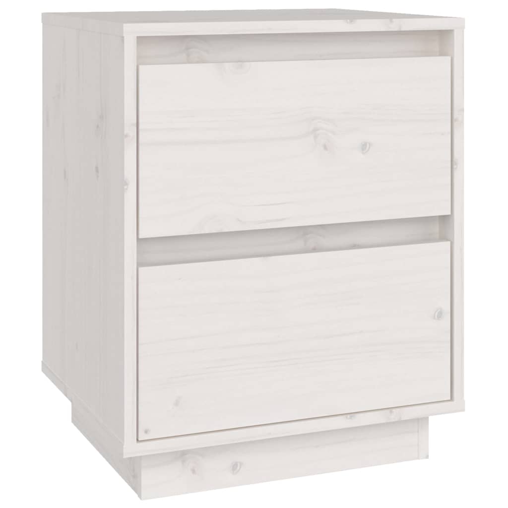 Nattbord 2 stk hvit 40x35x50 heltre furu