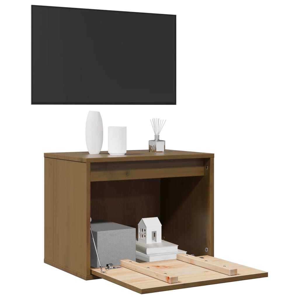 Veggskap honningbrun 45x30x35 cm heltre furu vidaXL