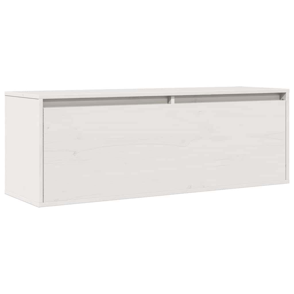 Veggskap hvit 100x30x35 cm heltre furu