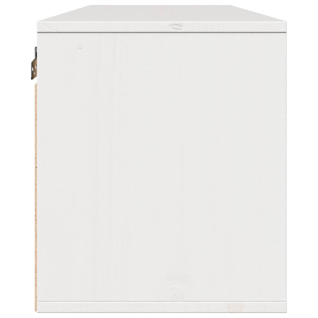 Veggskap hvit 100x30x35 cm heltre furu
