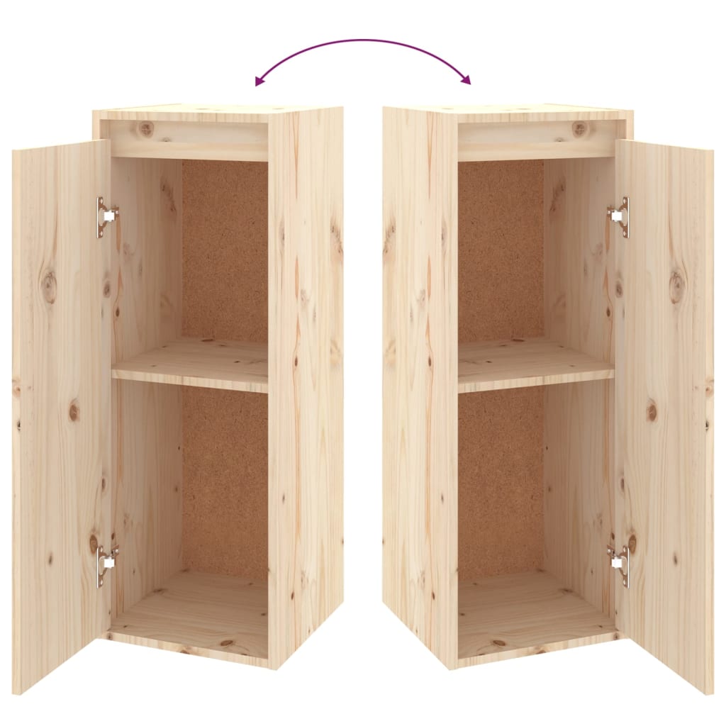 Veggskap 2 stk 30x30x80 cm heltre furu