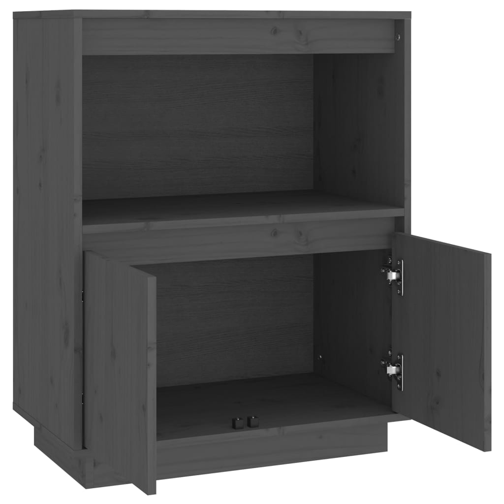 Skjenk grå 60x34x75 cm heltre furu