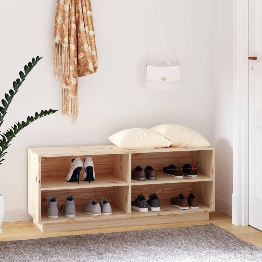 Skohylle 110x34x45 cm heltre furu