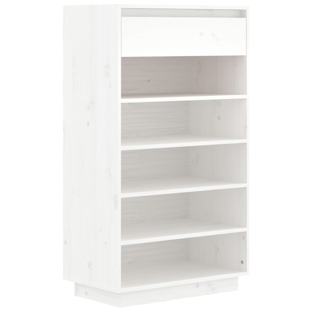 Skoskap hvit 60x34x105 cm heltre furu