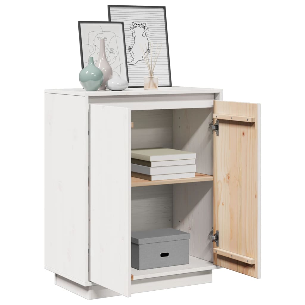 Skjenk hvit 60x34x75 cm heltre furu