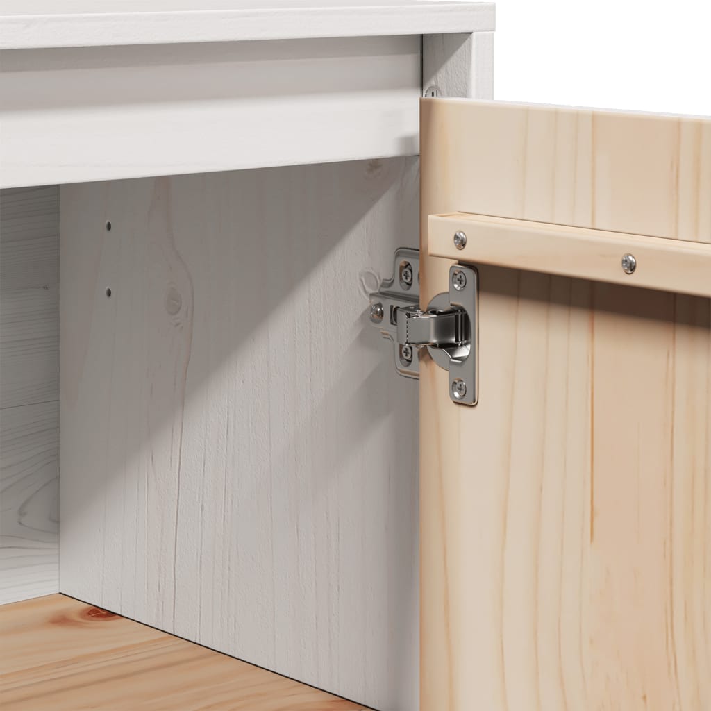 Skjenk hvit 60x34x75 cm heltre furu