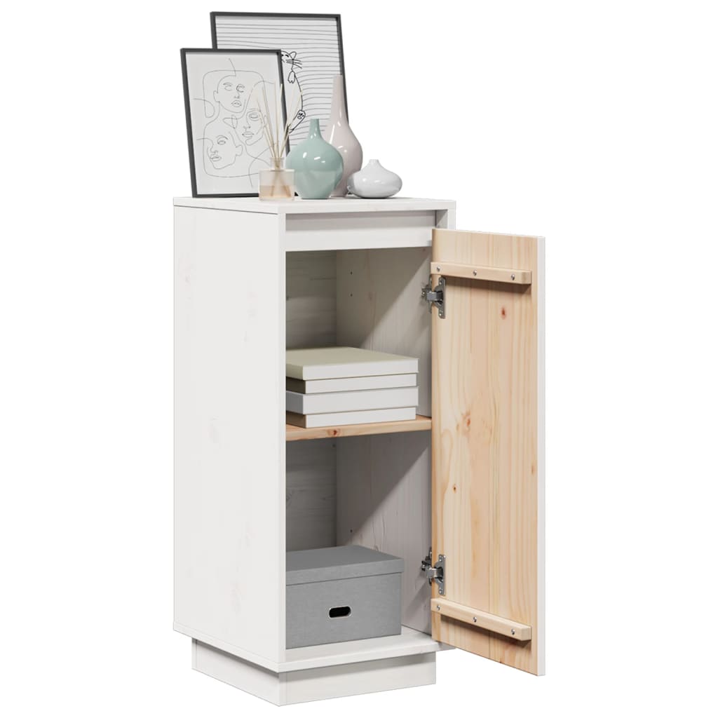 Skjenker 2 stk hvit 31,5x34x75 cm heltre furu