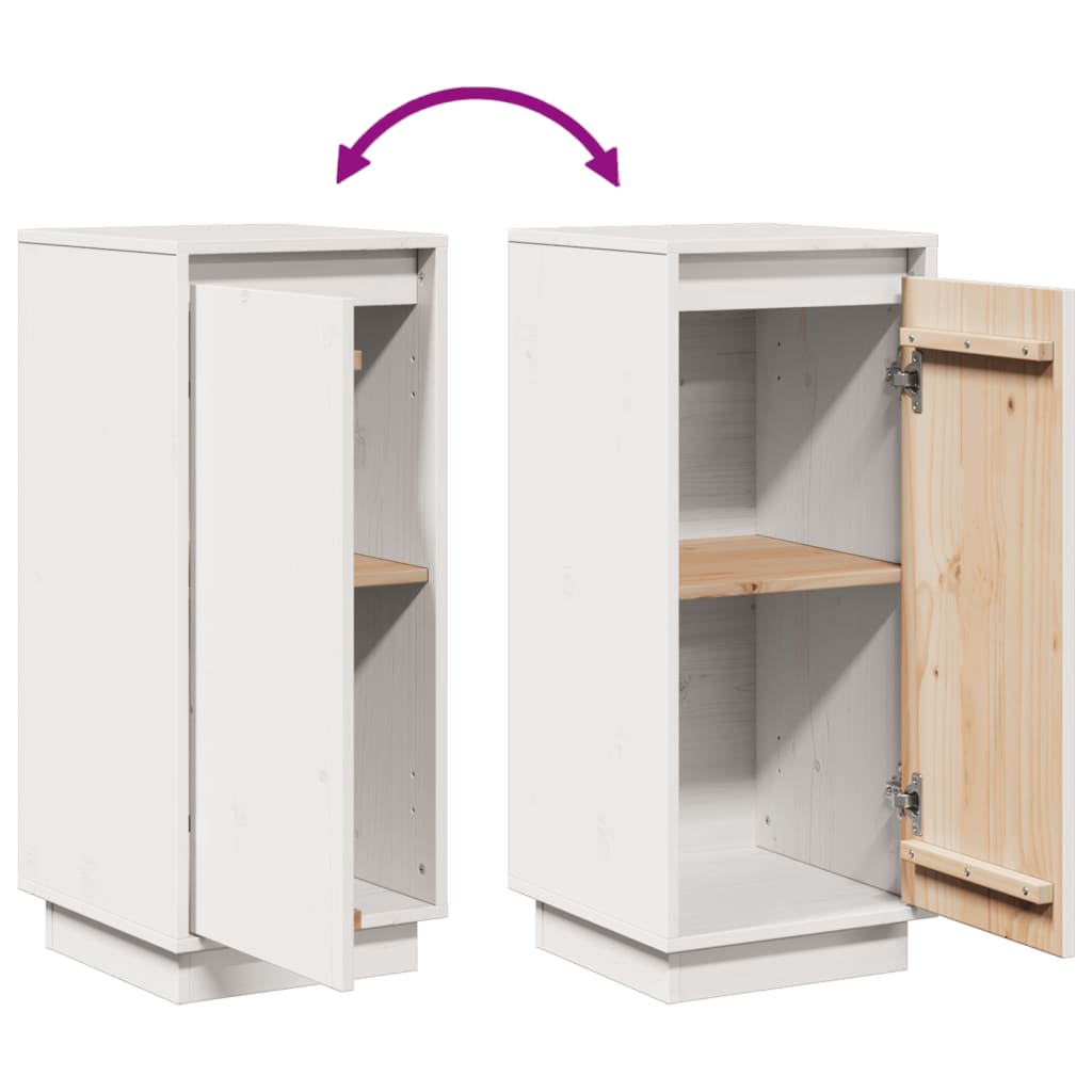 Skjenker 2 stk hvit 31,5x34x75 cm heltre furu