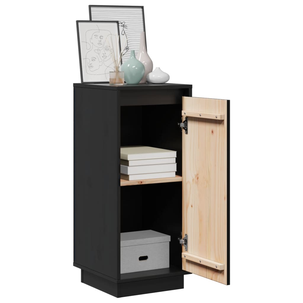 Skjenker 2 stk svart 31,5x34x75 cm heltre furu