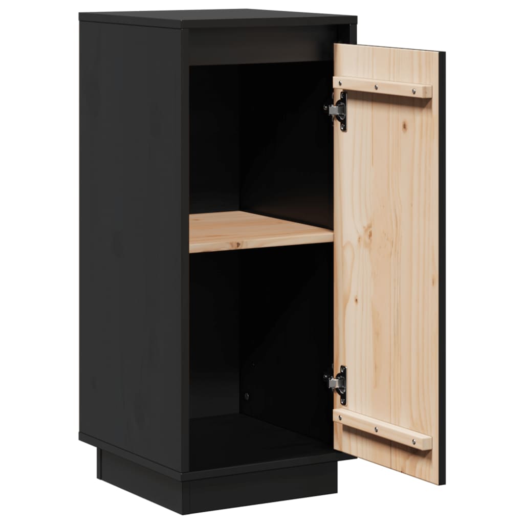 Skjenker 2 stk svart 31,5x34x75 cm heltre furu