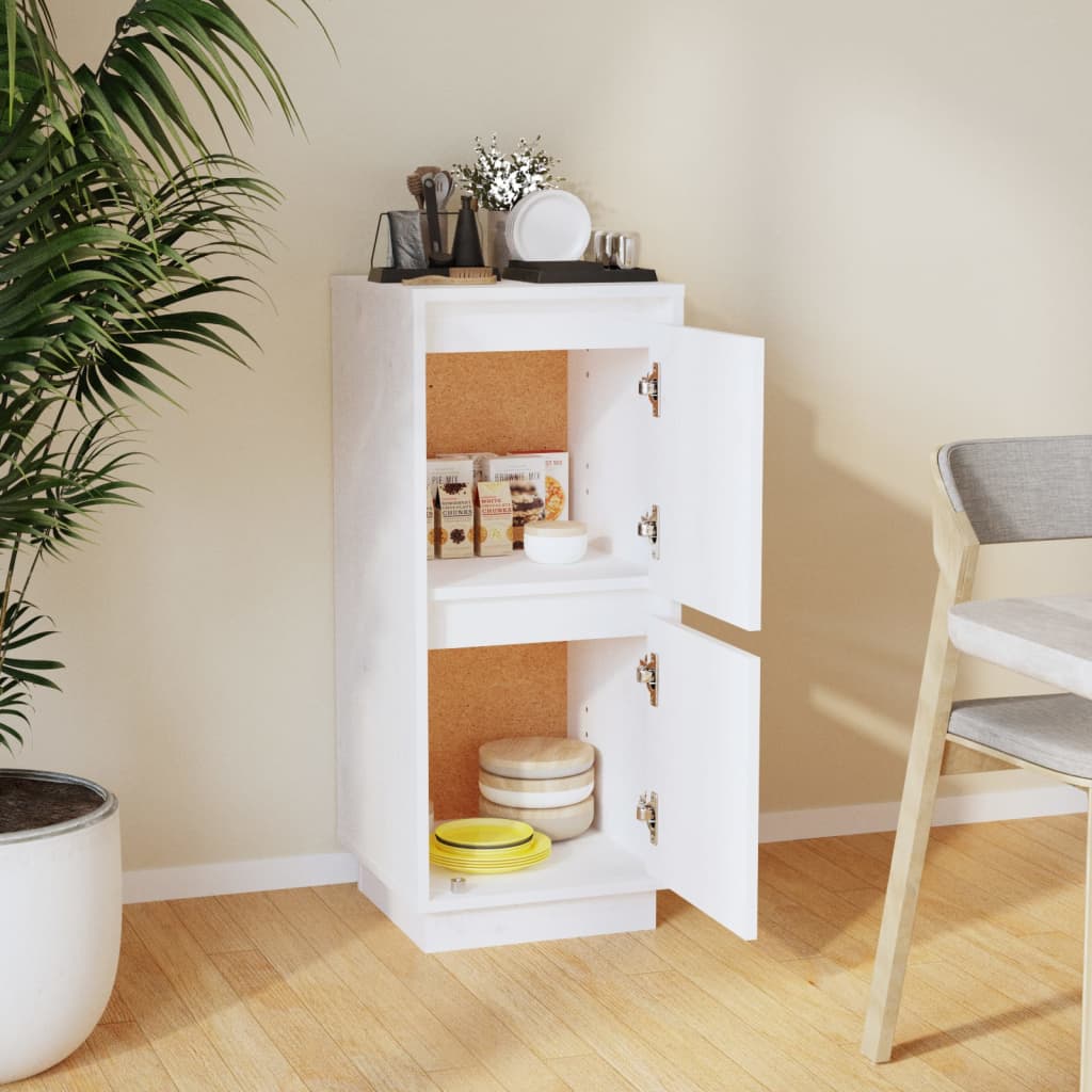 Skjenk hvit 31,5x34x75 cm heltre furu
