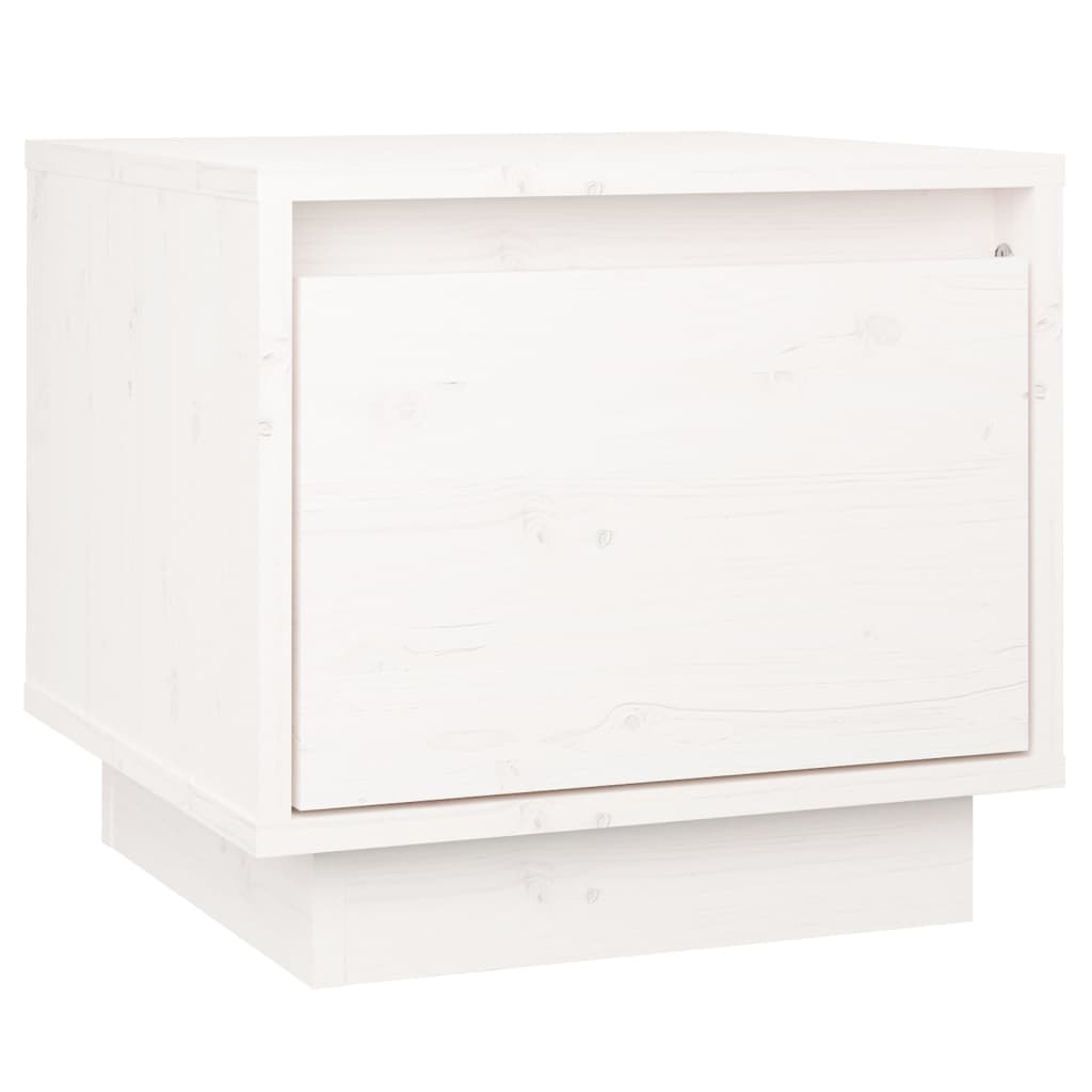 Nattbord hvit 35x34x32 cm heltre furu