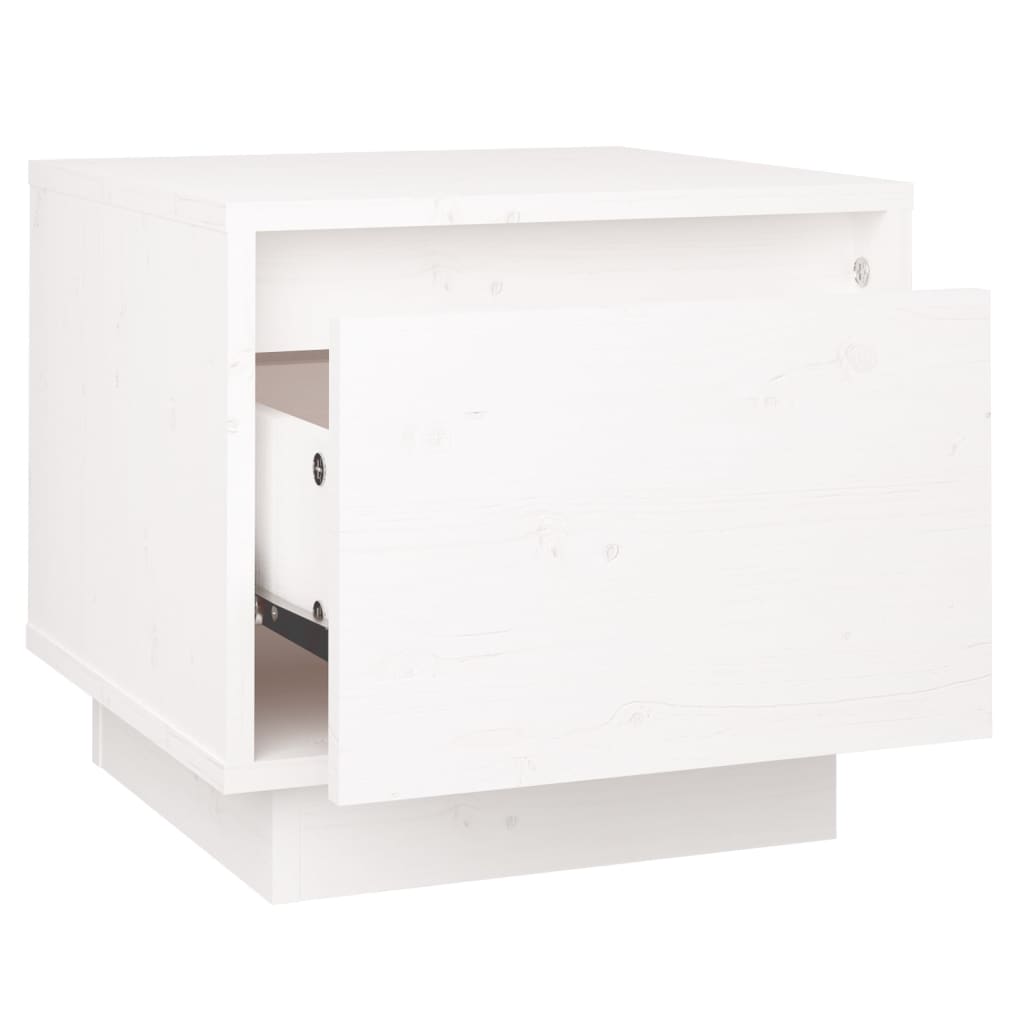 Nattbord hvit 35x34x32 cm heltre furu