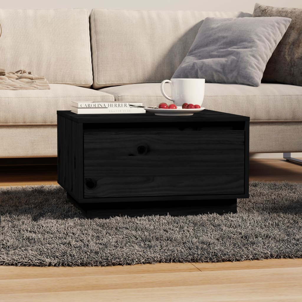 Salongbord svart 55x56x32 cm heltre furu