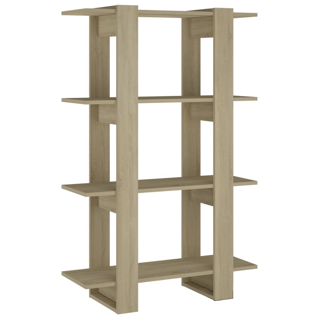 Bokhylle/romdeler sonoma eik 80x30x123,5 cm