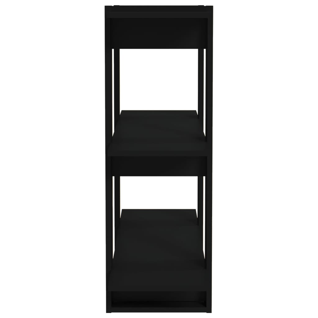 Bokhylle/romdeler svart 80x30x87 cm