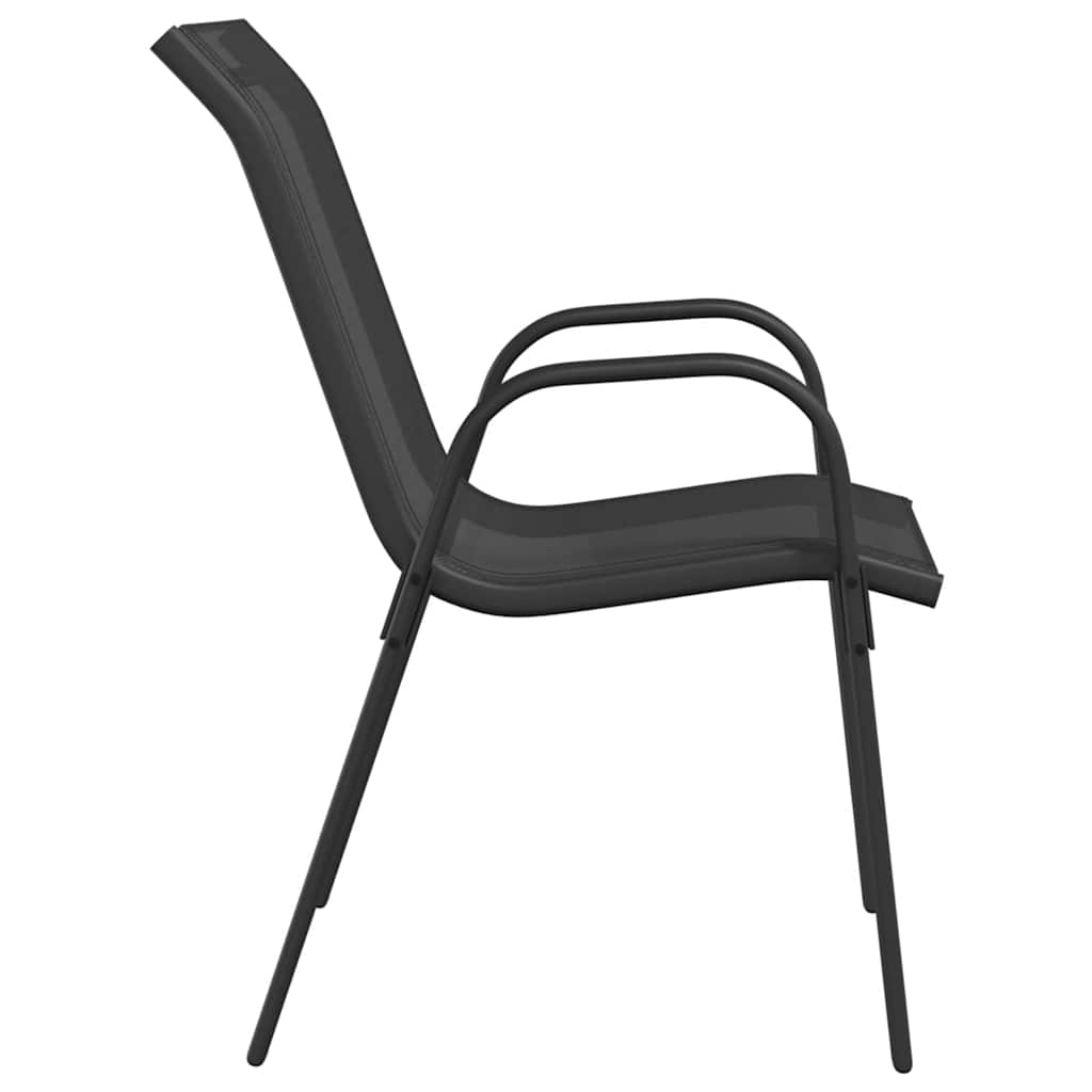 Stablebare hagestoler 2 stk svart textilene-stoff vidaXL