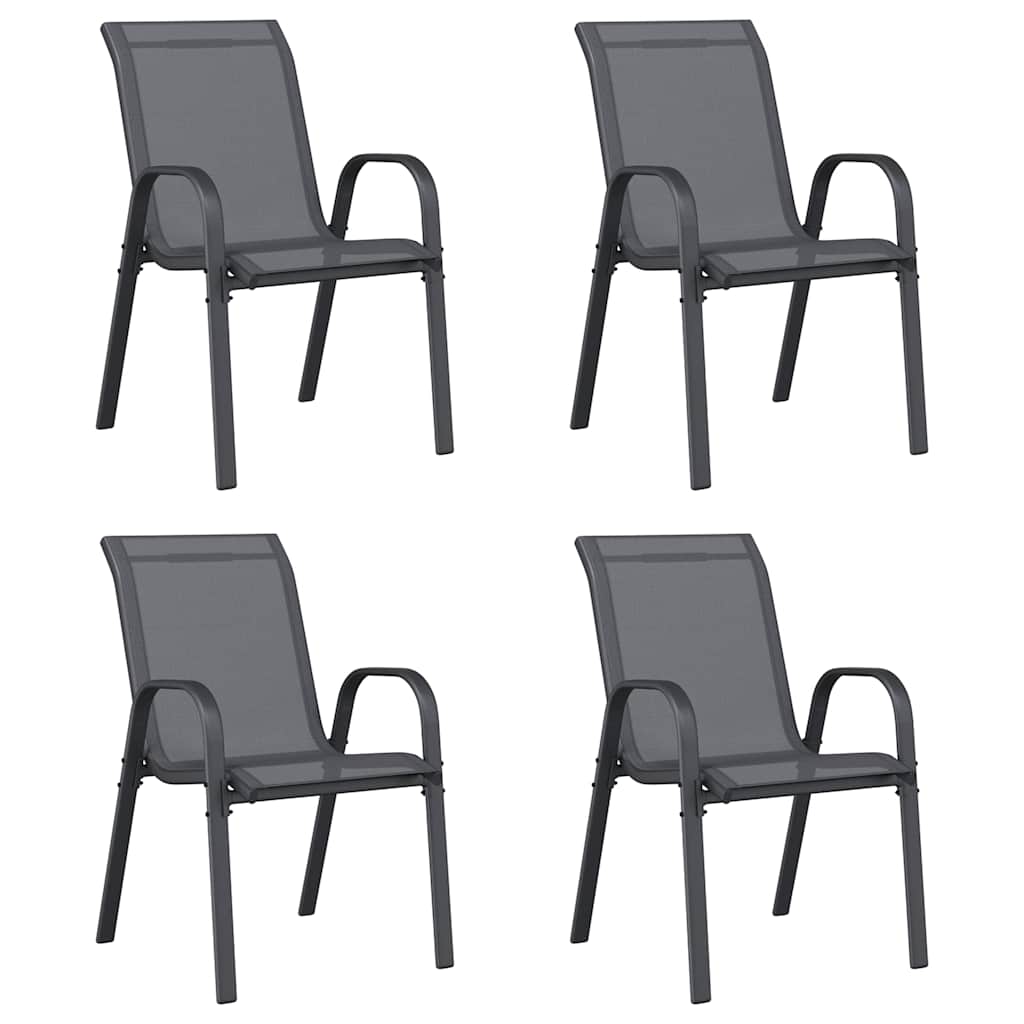 Stablebare hagestoler 4 stk grå textilene-stoff vidaXL