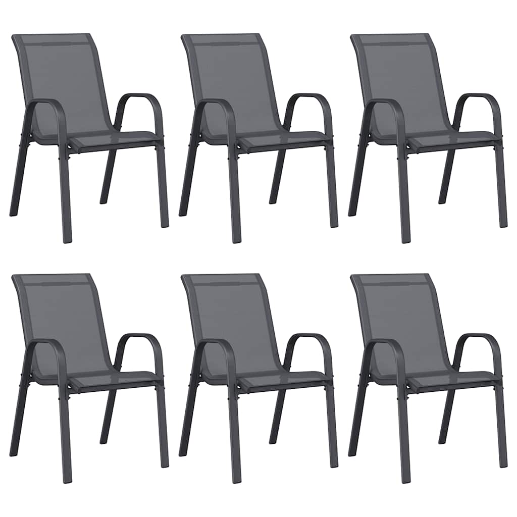 Stablebare hagestoler 6 stk grå textilene-stoff