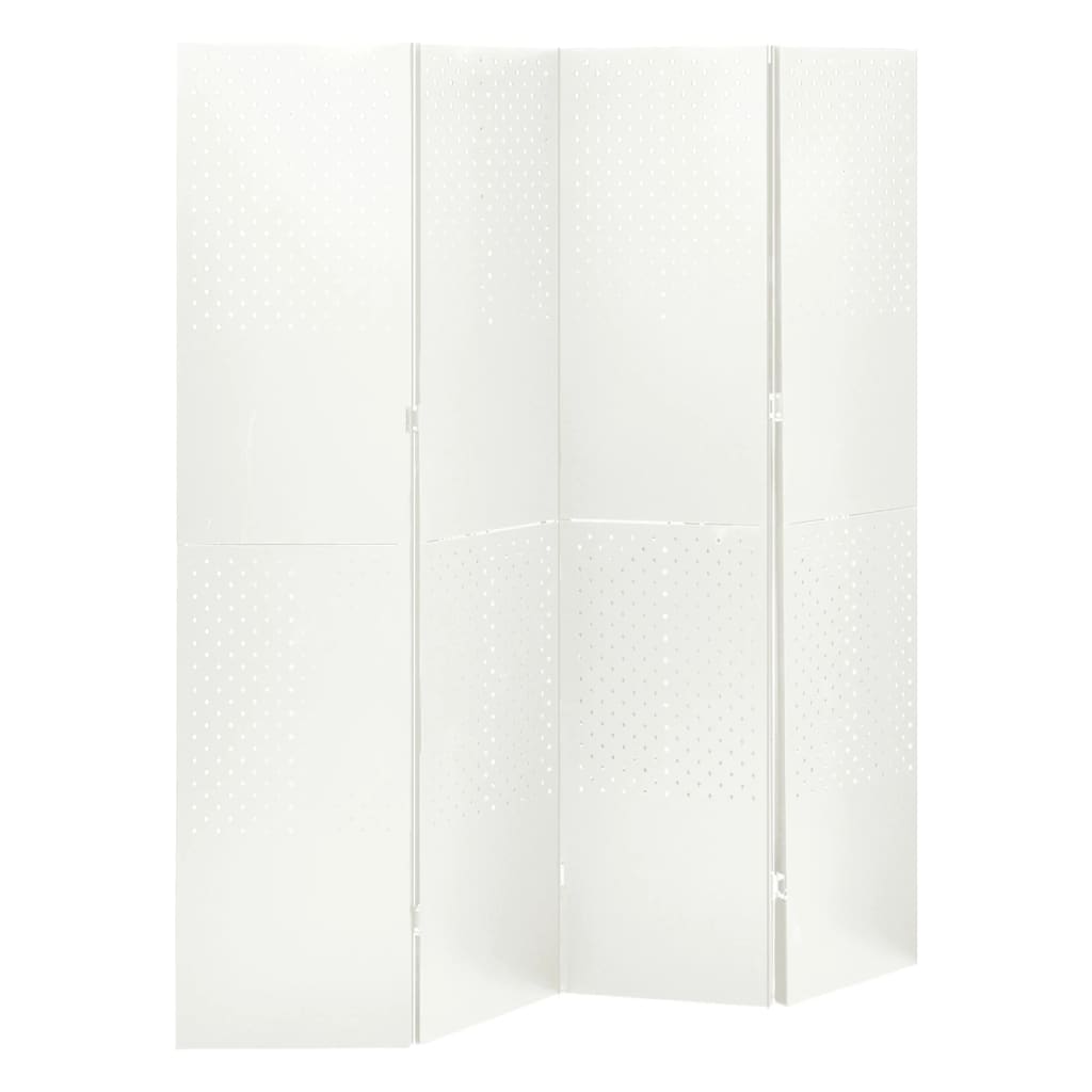 Romdeler 4 paneler 2 stk hvit 160x180 cm stål