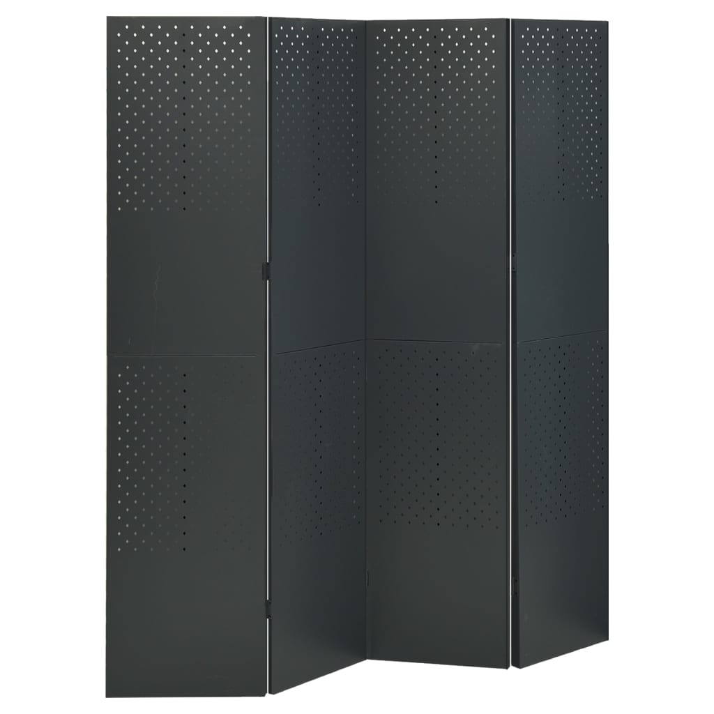 Romdeler 4 paneler 2 stk antrasitt 160x180 cm stål