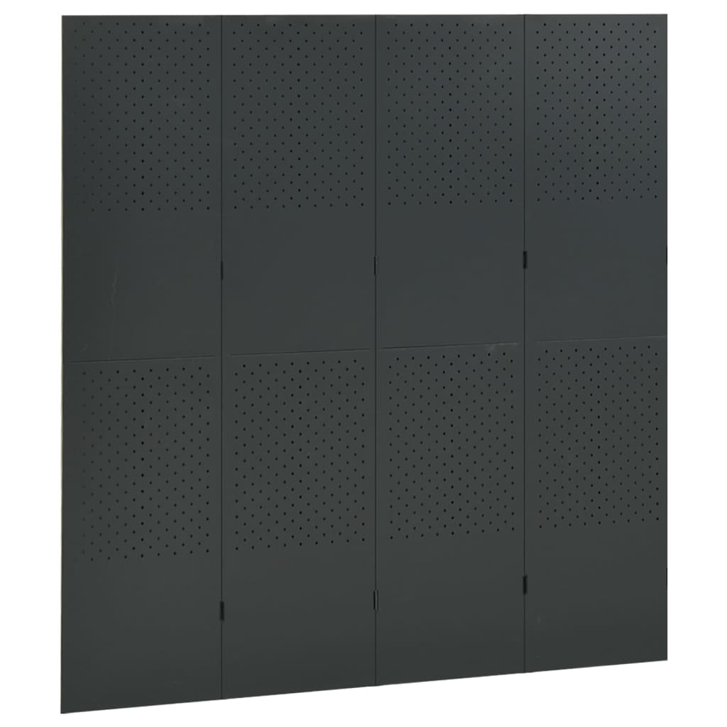 Romdeler 4 paneler 2 stk antrasitt 160x180 cm stål