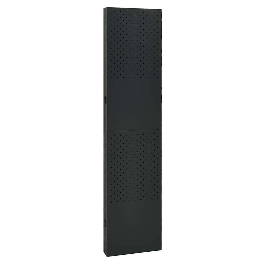 Romdeler 4 paneler 2 stk svart 200x180 cm stål