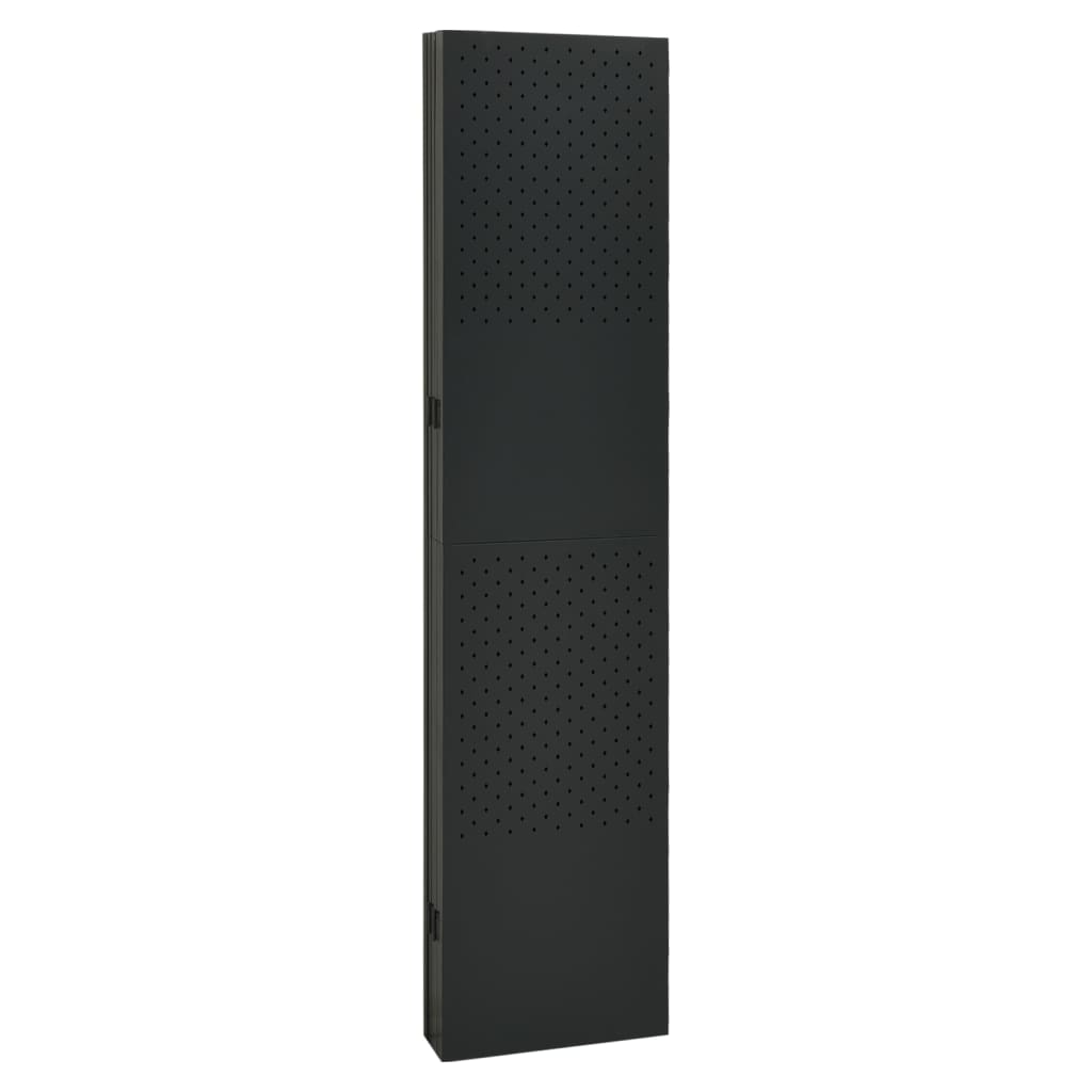 Romdeler 6 paneler 2 stk svart 240x180 cm stål