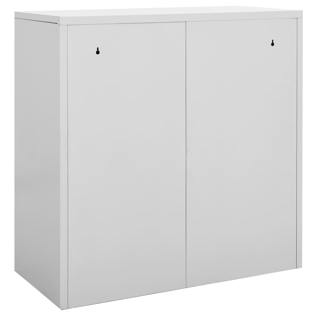 Oppbevaringsskap 2 stk lysegrå 90x45x92,5 cm stål