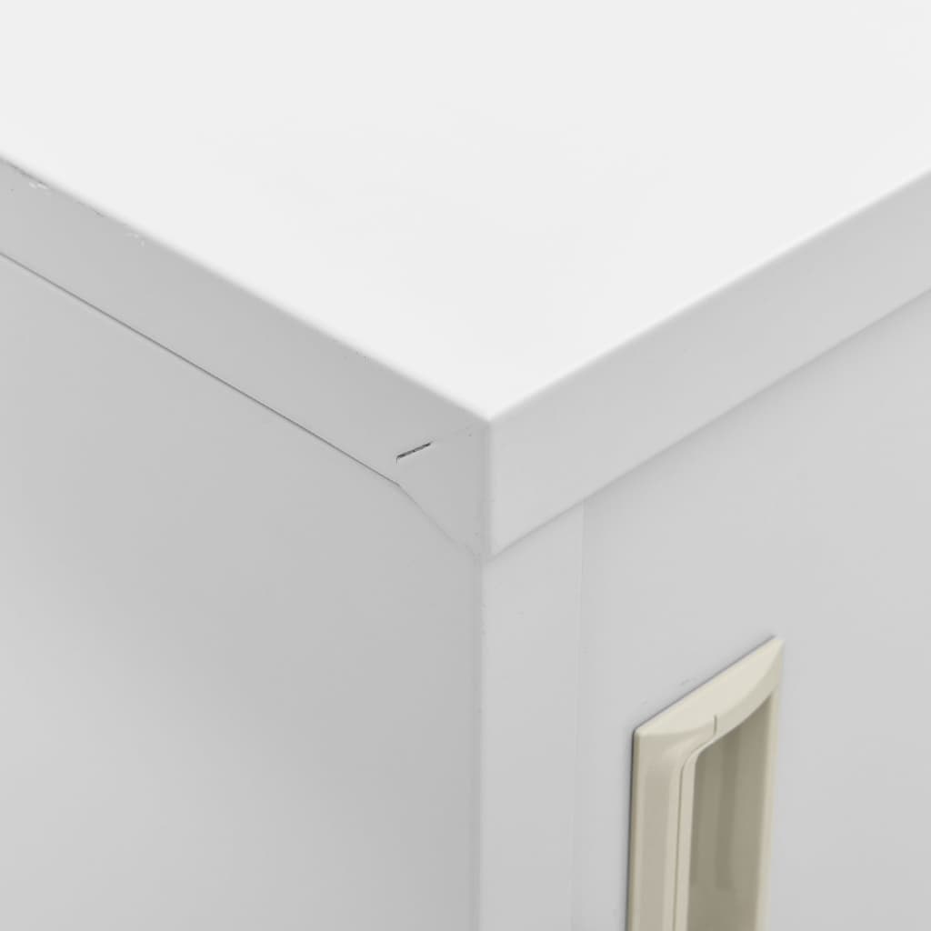 Oppbevaringsskap 2 stk lysegrå 90x45x92,5 cm stål