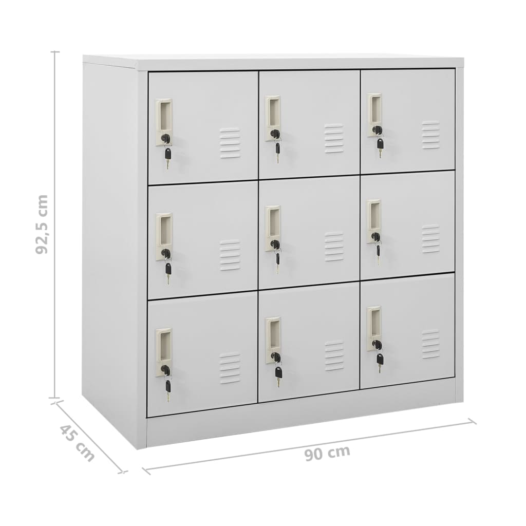 Oppbevaringsskap 5 stk lysegrå 90x45x92,5 cm stål