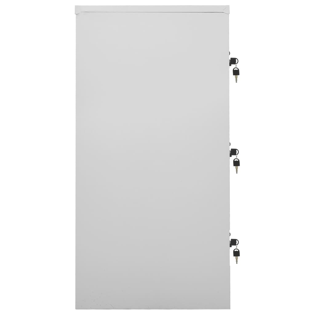 Oppbevaringsskap 5 stk lysegrå og grønn 90x45x92,5 cm stål