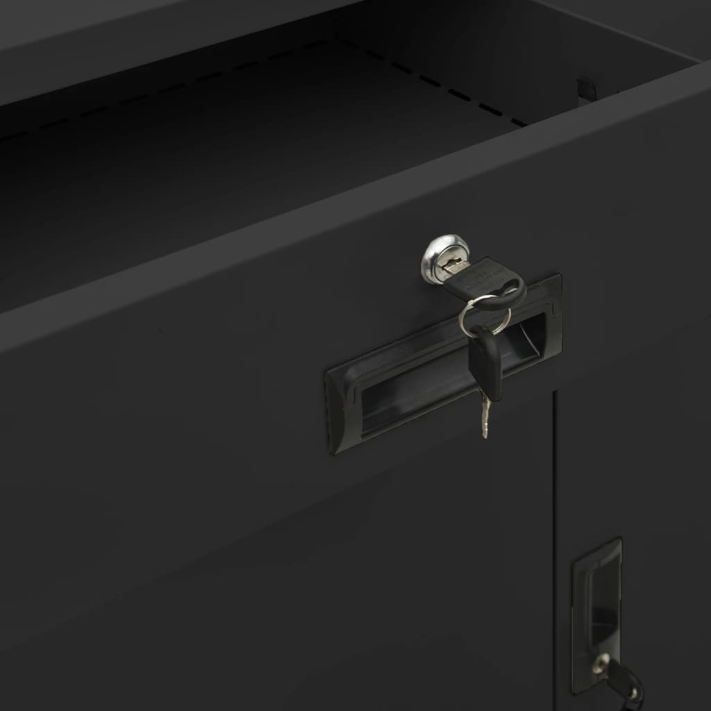 Kontorskap med plantekasse antrasitt 90x40x125 cm stål vidaXL