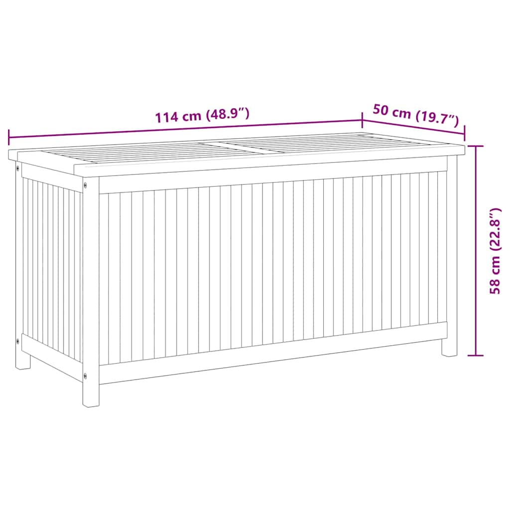 Hageboks 114x50x58 cm heltre teak