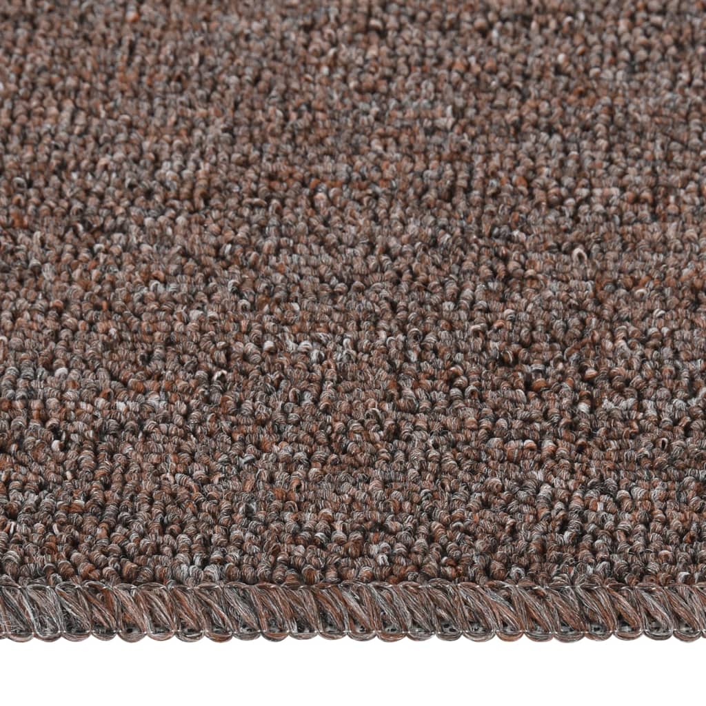 Sklisikre trappematter 15 stk 75x20 cm brun rektangulær