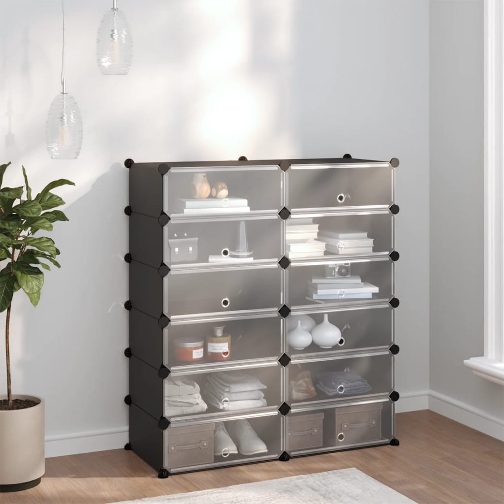 Skostativ svart 94,5x36,5x106 cm PP