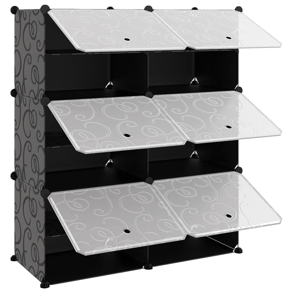 Skostativ svart 84,5x31x93,5 cm PP