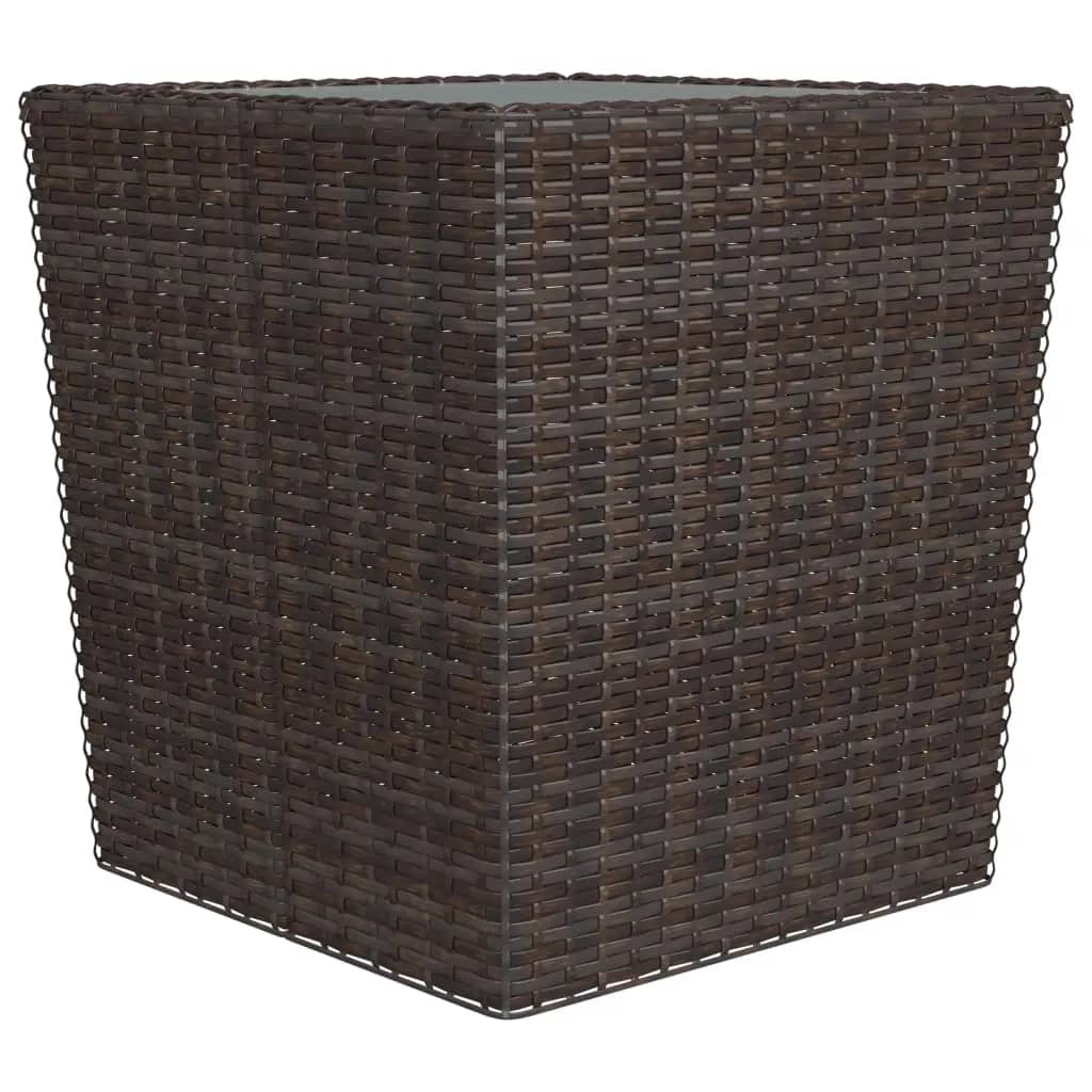 Hagebistrosett 3 deler polyrotting og herdet glass brun