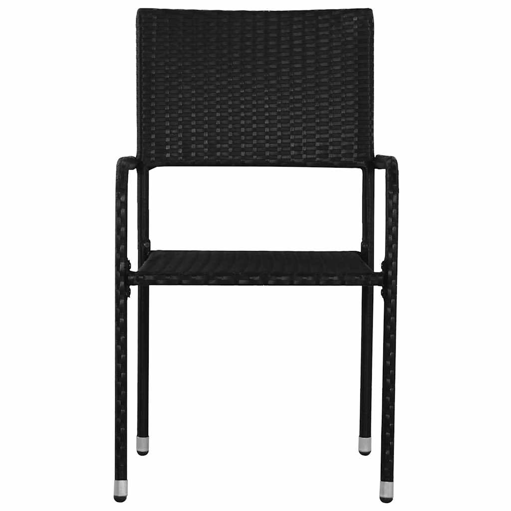 Hagespisestoler 4 stk stablebar svart polyrotting