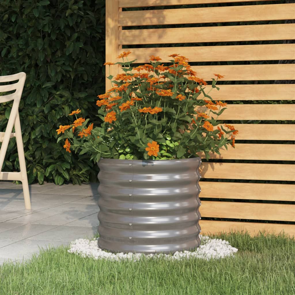 Plantekasse galvanisert stål 40x40x36 cm grå