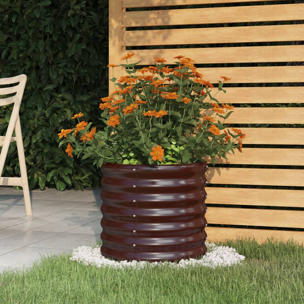 Plantekasse galvanisert stål 40x40x36 cm brun